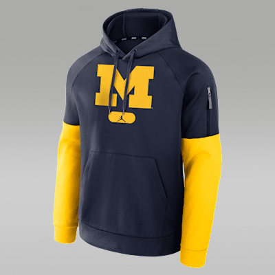 Michigan Wolverines Fitness Men s Jordan Brand Therma College Pullover Hoodie. Nike